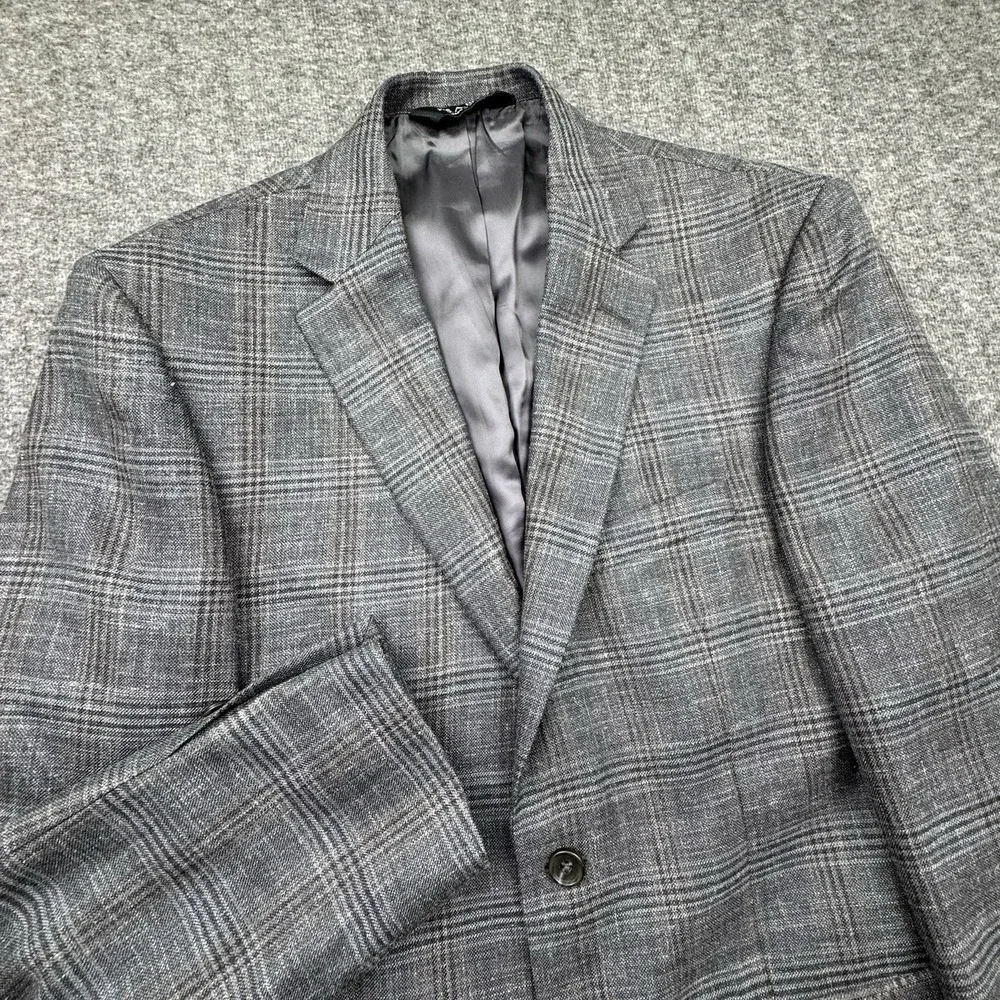 Jos. A. Bank Men's Gray Linen Silk Wool Tailored Fit Blazer Sport Jacket 39R